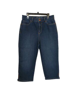 Gloria Vanderbilt Amanda Slimming Effect Petite Jeans Capri 8P Dark Denim #I-8